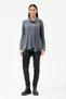 Anthracite Italian Self-Line Patterned Oversize Knitted Blouse with Shawl, Sizes 40 - 46 - 4