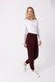 Defy's Women's Fleece Lined 3 Thread Regular Fit Elastic Waist and Cuffs Burgundy Jogger Sweatpants - 6