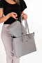 Women's Double Compartment Hand and Shoulder Bag Ald.6753 Ice Gray - 4