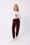 Defy's Women's Fleece Lined 3 Thread Regular Fit Elastic Waist and Cuffs Burgundy Jogger Sweatpants - 4
