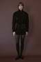 Velvet Textured Stand Collar Bomber Brown Coat - 3