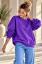 Women's Slim 2 Thread Basic Sweatshirt Crew Neck Comfortable Fit Casual Long Sleeve Zg9033 - 4