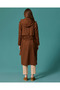 Double-Breasted Collar Trench Coat with Tie Detail - 3