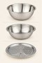 3-Piece Steel Grater & Strainer Set with Bowl 27 cm - 3