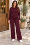 Side Gathered Viscose Two-Thread Two-Piece Set - Burgundy