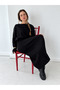 Maribel Belted Lace-Up Maxi Knit Dress Women's Black - 6