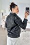 Zippered Leather Coat 7K116 - 4