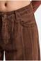 Women's 6W6-Cd4-81 Barrel Fit Brown Striped Denim Jean - 4