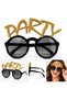 Gold Glitter Party Written Party Glasses