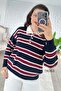 Thick Striped Polo Collar Knitwear Blouse 7K063 - 2