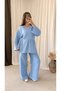 Front-Tie Trouser Suit - 1905 - Baby Blue