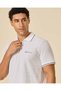 Men White Jacquard Zip Polo Shirt - 4