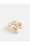 Women Cream Floral Flat Mules - 2