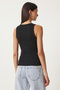 Buttoned Ribbed Knitted Undershirt Lrn0059 Black - 3