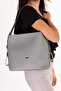 Women's Double Compartment Hand and Shoulder Bag Ald.6752 Gray - 2