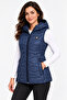 Women's Hooded Quilted Zipper Vest - 2