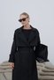 Women's Oversized Double-Breasted Collar Long Trench Coat with Sleeve Epaulettes and Lining Detail - 7