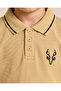 Boys Beige Embroidered Polo Shirt - 3