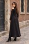 Women's Turtleneck Off-The-Shoulder Long Sleeve Long Janjan Crepe Dress - 5