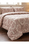 4-Piece Printed Comforter Set with Bedsheet and Pillow Covers, Light Pink - 4