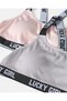 Senior Girls Pink and Grey And Ribbed Sporty 2 Piece Bra Set - 4