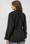 Stand collar short trench coat black - 4