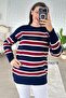 Crew Neck Striped Knitwear Blouse 7K079