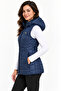 Women's Hooded Quilted Zipper Vest - 5