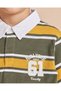 Boys Olive Striped Polo Shirt - 4