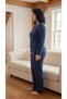 Women's Winter Plus Size Curve Embroidered Patterned Collar Buttoned Long Sleeve Pajama Set - 3