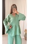 Front-Tie Trouser Suit - 1905 - Green - 2