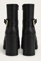 Blai̇re Women's Boots with Belt and Buckle, Platform Sole, Thick Heel - 7
