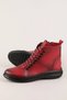 Women's Genuine Leather Rubber Laced Casual Boots In.1009 Red - 3