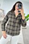 Stone Detailed Plaid Lumberjack Shirt 7K109