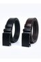 2-Pack Genuine Leather Automatic Buckle Men's Belt with No-Hole Rail - 2