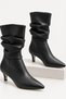 Ruche Gathered Pointed Toe Thin Heeled Women's Boots