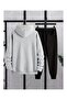 Plus Size Hooded Tracksuit Set - Bottom Top Set - 3