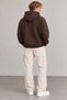 Men's Oversize Hooded Kangaroo Pocket 3 Thread Sweatshirt Hoodie - 3