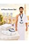 Premium Ihram Towel Set for Men, 2-Piece White Ihram for Umrah & Hajj, Soft Absorbent Cotton Terry Towels, Lightweight & Travel Friendly