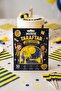50 Piece Fan Yellow Navy Blue Children's Fruit Forks and Party Toothpicks Set - 2