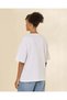 Women White Oversized Embellished T-Shirt - 3