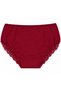 Burgundy High Waist Tulle and Lace Detailed Cotton Women's Panties - 2