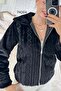Embroidery Detail Rabbit Textured Fur Jacket 7K004 - 3