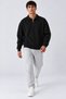 Men's Oversize Ribbed Zipper Collar Black Sweater - 3
