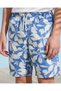 Senior Boys Blue Floral Printed Swim Short - 4