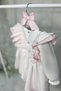 Pink Ruffles and Bow Detail White Crepe Girls' Baby Dress - 4