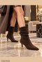 Ruche Gathered Pointed Toe Thin Heeled Women's Boots - 8