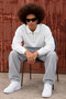 Men's Polo Collar Half Zipper Long Sleeve White Sweater - 4