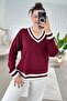 V-Neck Collar Striped Knitwear Blouse 7K090 - 2