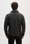 Straight Slim Fit Shirt Collar Zipper Faux Leather Men's Coat Black - 39677.26K - 5